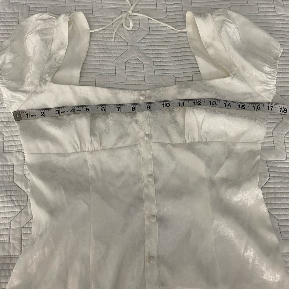 Princess Polly Tyra Mini Dress Sz 6 White Short  Sleeve Bridal Bride Graduation - Picture 6 of 11